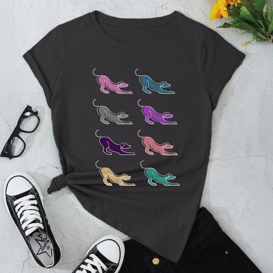 Colorful High Heel Graphic Dogs T-Shirt