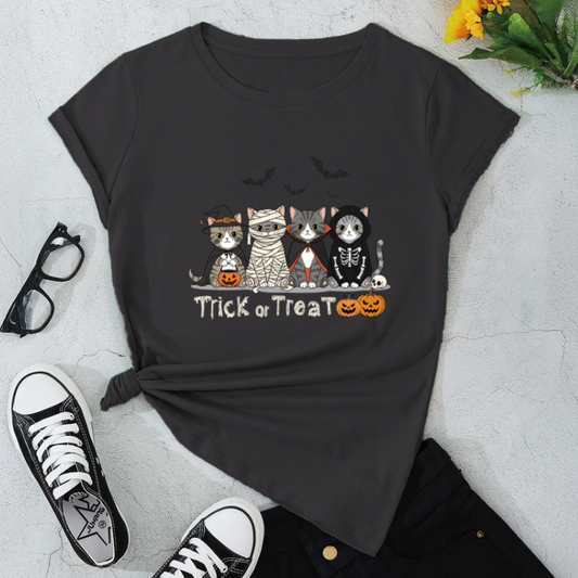 Halloween Cat T-Shirt / Trick or Treat Tee