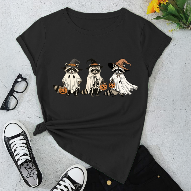 Funny Halloween Rakoon T-Shirt