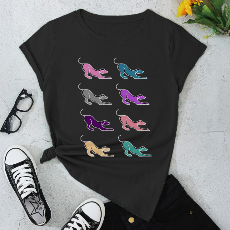Colorful High Heel Graphic Dogs T-Shirt