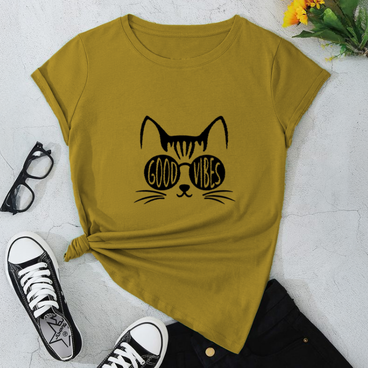Good Vibes Cat Unisex T-Shirt