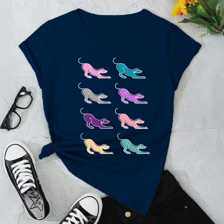 Colorful High Heel Graphic Dogs T-Shirt