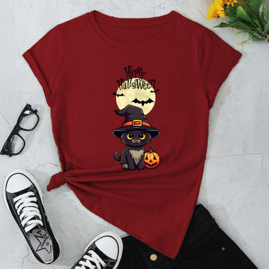 Adorable Halloween Cat T-Shirt / Cute Graphic Tee