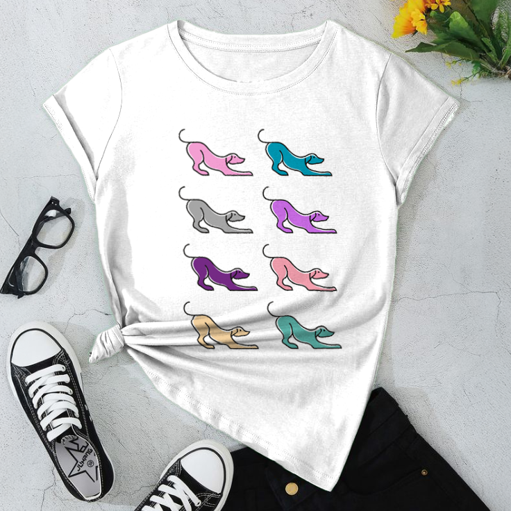 Colorful High Heel Graphic Dogs T-Shirt