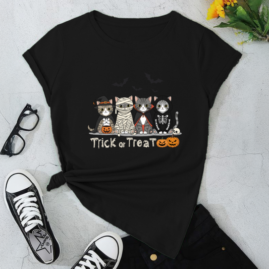 Halloween Cat T-Shirt / Trick or Treat Tee