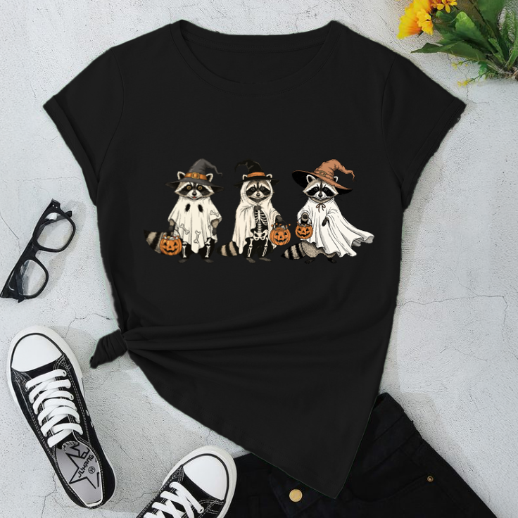 Funny Halloween Rakoon T-Shirt