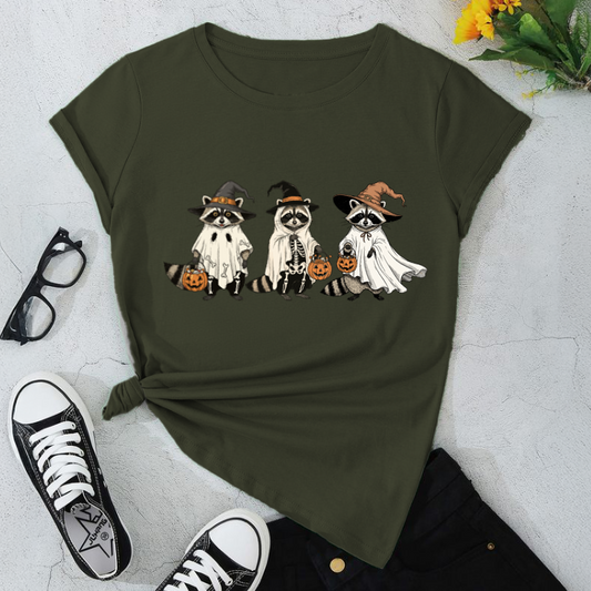 Funny Halloween Rakoon T-Shirt