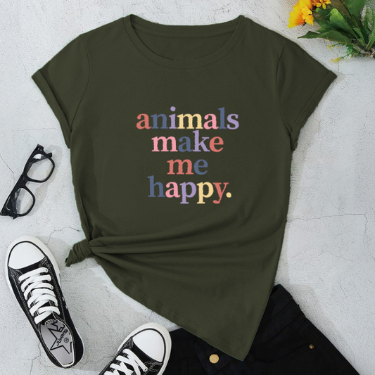 Animals Make Me Happy T-Shirt