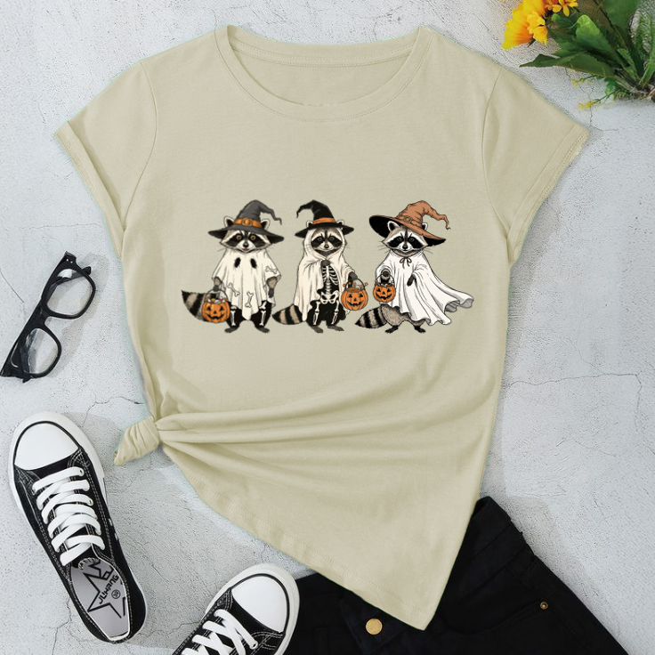 Funny Halloween Rakoon T-Shirt
