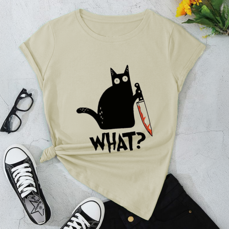 What? Cat Graphic Unisex Softstyle T-Shirt