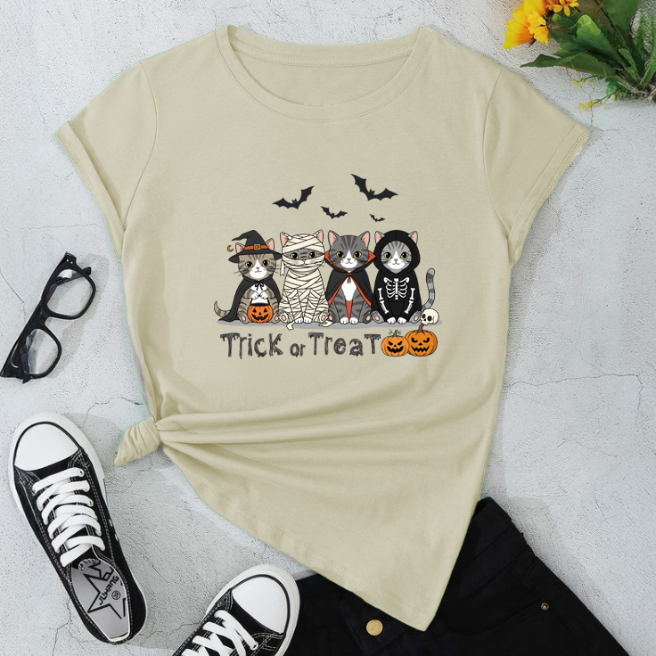 Halloween Cat T-Shirt / Trick or Treat Tee