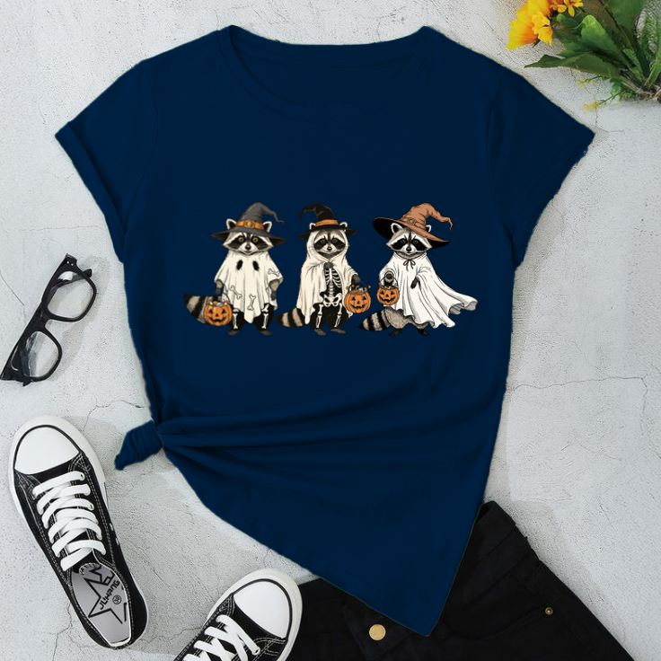 Funny Halloween Rakoon T-Shirt