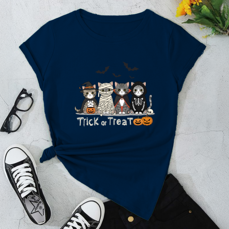 Halloween Cat T-Shirt / Trick or Treat Tee