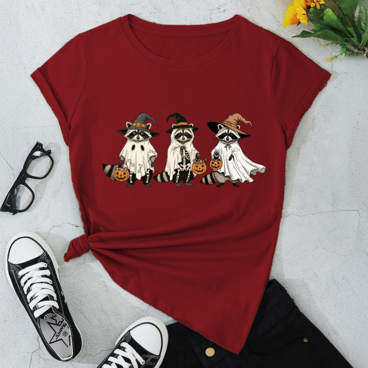 Funny Halloween Rakoon T-Shirt