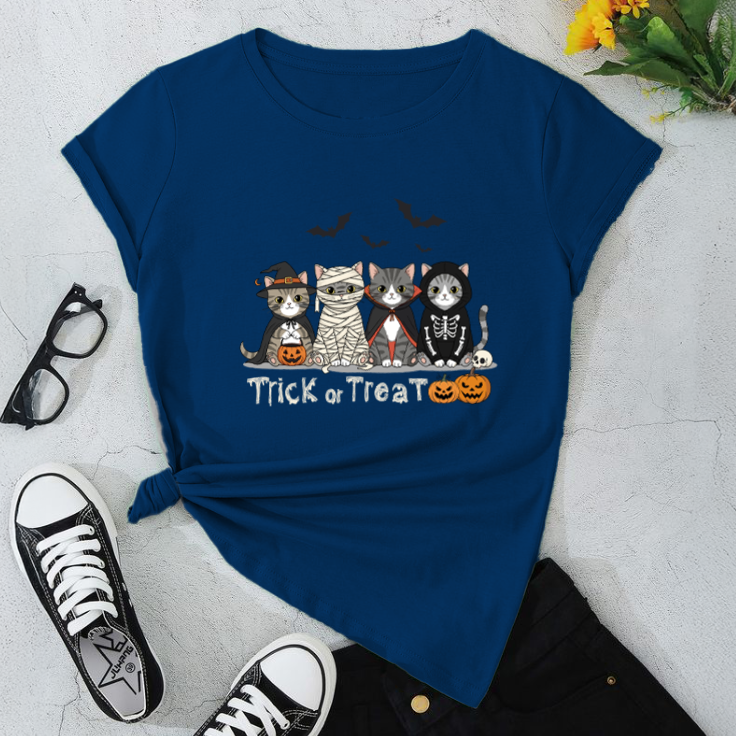 Halloween Cat T-Shirt / Trick or Treat Tee