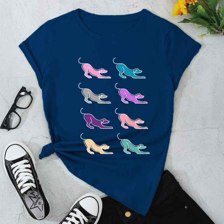 Colorful High Heel Graphic Dogs T-Shirt