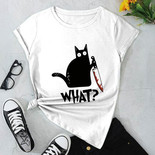 What? Cat Graphic Unisex Softstyle T-Shirt