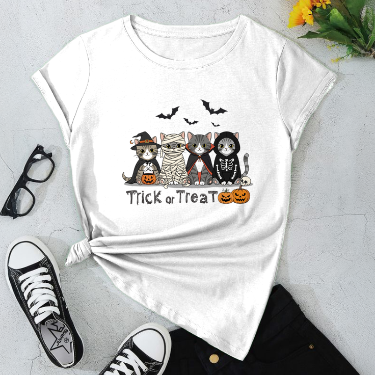 Halloween Cat T-Shirt / Trick or Treat Tee